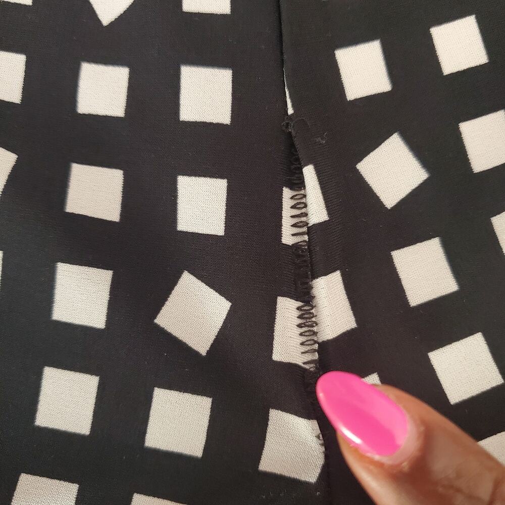 New Directions Black&White Geometric Stretch Pull-On Palazzo Wide Leg Pants Sz L - Picture 5 of 5